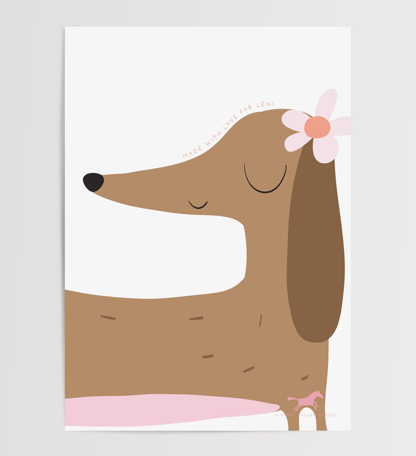 DACHSHUNDS AND DAISIES DIGITAL POSTER SET OF 5