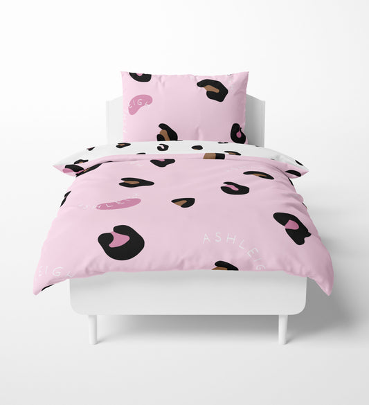 LEOPARD TOFFEE AND PINK MIX BEDDING