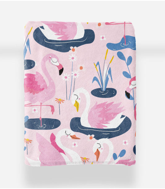 PINK SWANS BLANKIE