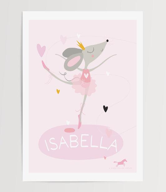 BALLERINA MOUSE DIGITAL WALL ART SET OF 4