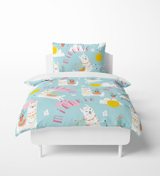 LLAMA BEDDING BLUE